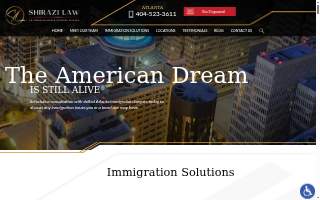 Shirazi Immigration Law, Inc. website