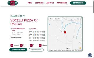 Vocelli Pizza of Dalton website