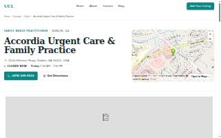 Accordia Urgent Care & Family Practice website