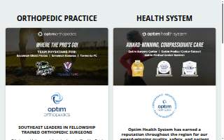 Optim Health System - Dublin: Orthopedics website