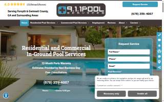 911 Pool Services website