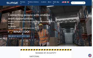 SURGE Staffing website