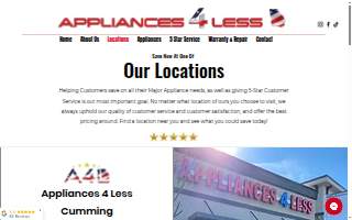 Appliances 4 less GA of Flowery Branch website