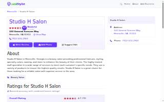 Studio H Salon website