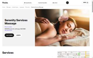 Serenity Services Massage website