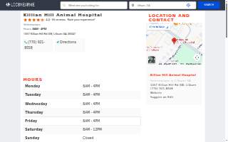Killian Hill Animal Hospital website