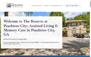 The Reserve at Peachtree City Assisted Living and Memory Care website