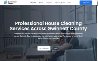 PurelyClean Spaces website