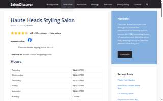 Haute Heads Styling Salon website