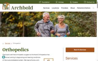 Archbold Orthopedics website