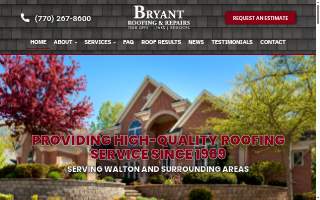 Bryant Roofing website
