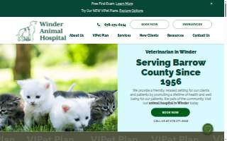 Winder Animal Hospital website