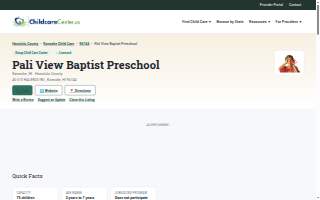 Pali View Baptist Preschool website
