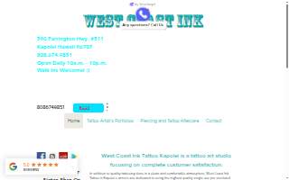 West Coast Ink Tattoo Hawaii - Kapolei website