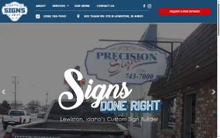 Precision Signs website
