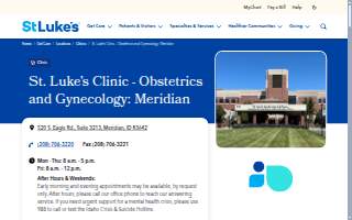 St. Luke's Clinic - Obstetrics and Gynecology: Meridian website