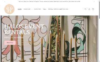 Halos Event Rentals website