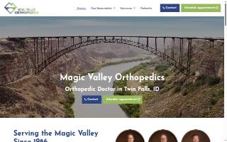 Magic Valley Orthopedics website