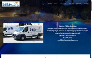 Bella Pools and Spa website