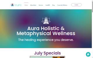 Aura Holistic & Metaphysical Wellness + Crystal Shop website