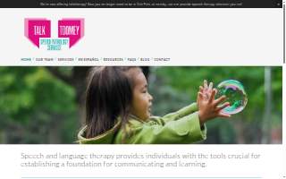 Talk Toomey Speech Pathology Services, LLC website