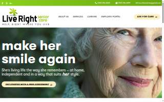 Live Right Senior Care website
