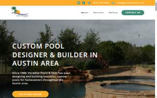 Paradise Pools & Spas website