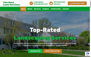 Two Guys Lawn Services website
