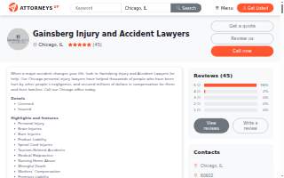 Gainsberg Injury and Accident Lawyers website
