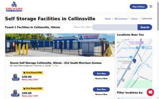 Devon Self Storage Collinsville, IL website