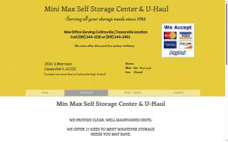 Mini Max Self Storage website
