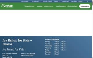 Ivy Rehab for Kids website