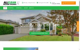 AllClean House Washing website
