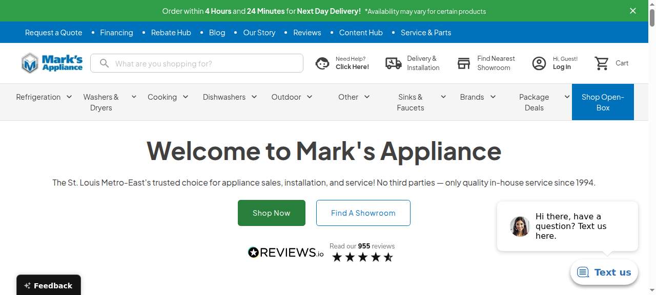 Mark's Appliance website