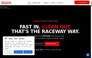 Raceway Car Wash website