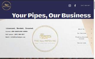The All Pipes INC. website