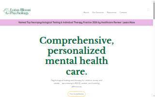 Lotus Bloom Psychology website