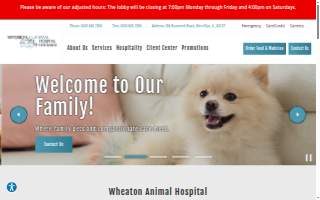 Wheaton Animal Hospital website