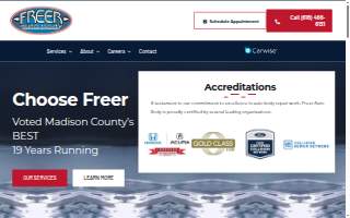 Freer Auto Body website
