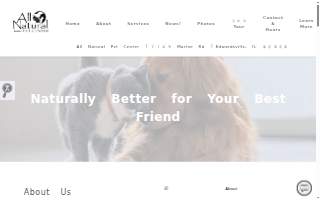 All Natural Pet Center website
