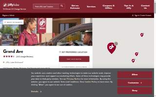 Jiffy Lube website