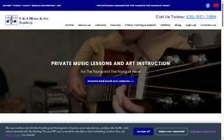A & A Music & Art Academy website