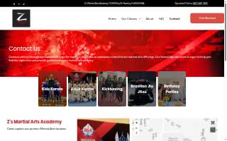 Z's Martial Arts Academy website