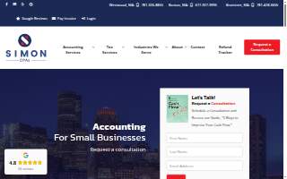 Simon CPAs of Boston website