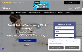 Ridge Animal Clinic website