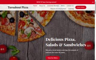 Turnabout Pizza website