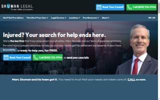Shuman Legal Personal Injury Lawyers website