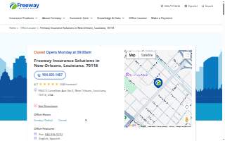 Freeway Insurance of New Orleans website