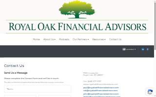 Royal Oak Financial Advisors of Detroit website