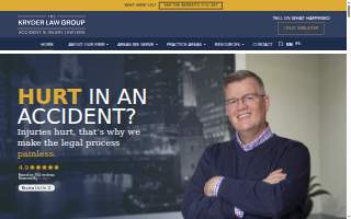 The Kryder Law Group, LLC Accident and Injury Lawyers website